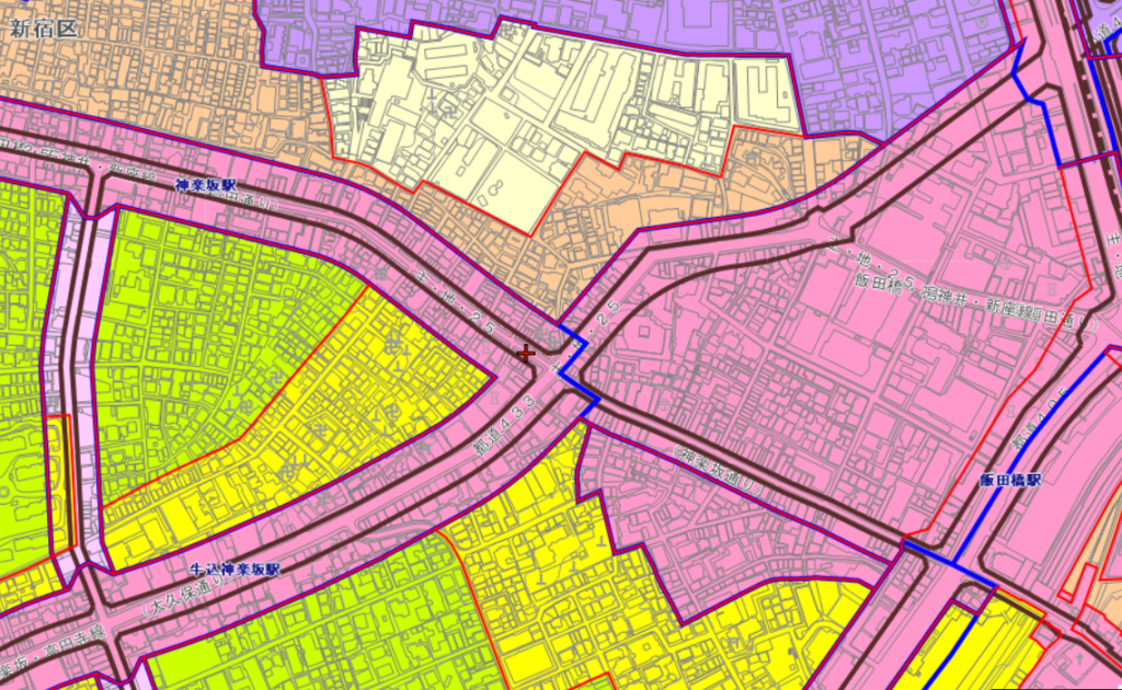 用途地域地図　神楽坂